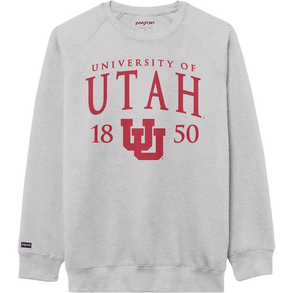 image:imageJanSport NCAA Officially Licensed Rival Crew Sweatshirt Long Sleeve Graphic Pullover for Men Women CottonPolyester BlendUtah Utes