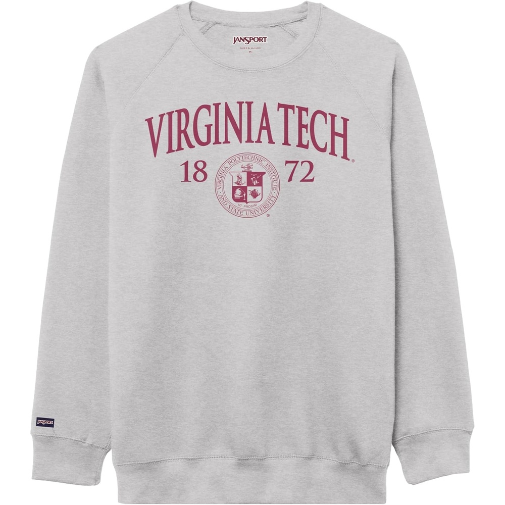 image:imageJanSport NCAA Officially Licensed Rival Crew Sweatshirt Long Sleeve Graphic Pullover for Men Women CottonPolyester BlendVirginia Tech Hokies