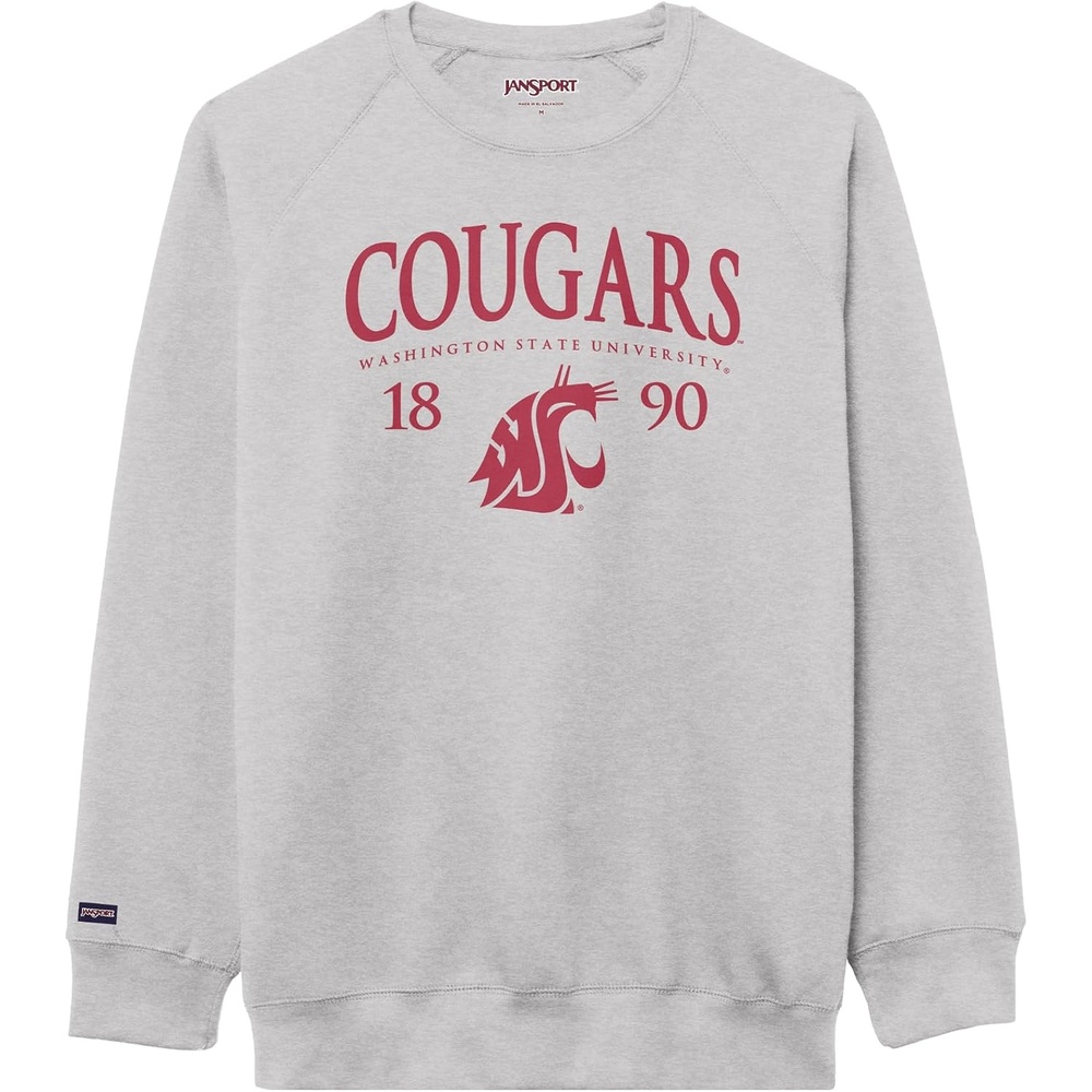 image:imageJanSport NCAA Officially Licensed Rival Crew Sweatshirt Long Sleeve Graphic Pullover for Men Women CottonPolyester BlendWashington State Cougars