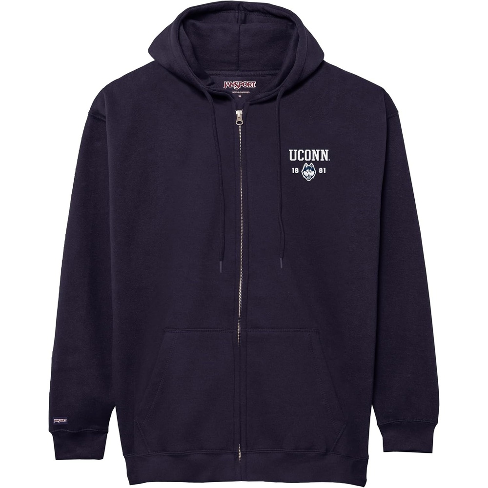 image:imageJanSport NCAA Officially Licensed Rival Full Zip Hoodie Long Sleeve Unisex Sweatshirt DoubleLayered Fleece HoodConnecticut Huskies