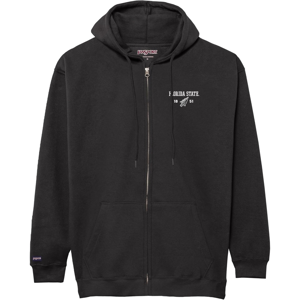 image:imageJanSport NCAA Officially Licensed Rival Full Zip Hoodie Long Sleeve Unisex Sweatshirt DoubleLayered Fleece HoodFlorida State Seminoles