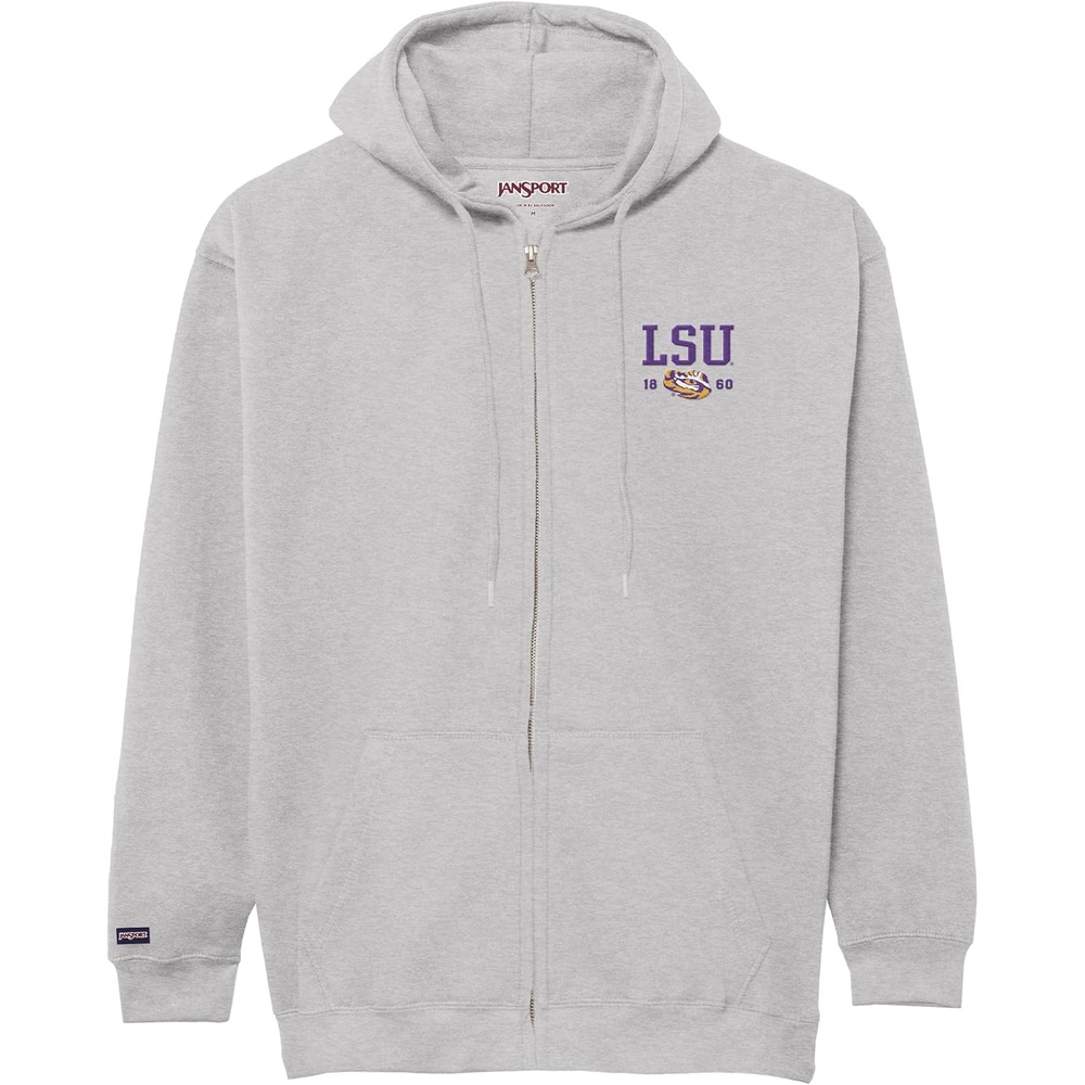 image:imageJanSport NCAA Officially Licensed Rival Full Zip Hoodie Long Sleeve Unisex Sweatshirt DoubleLayered Fleece HoodLSU Tigers