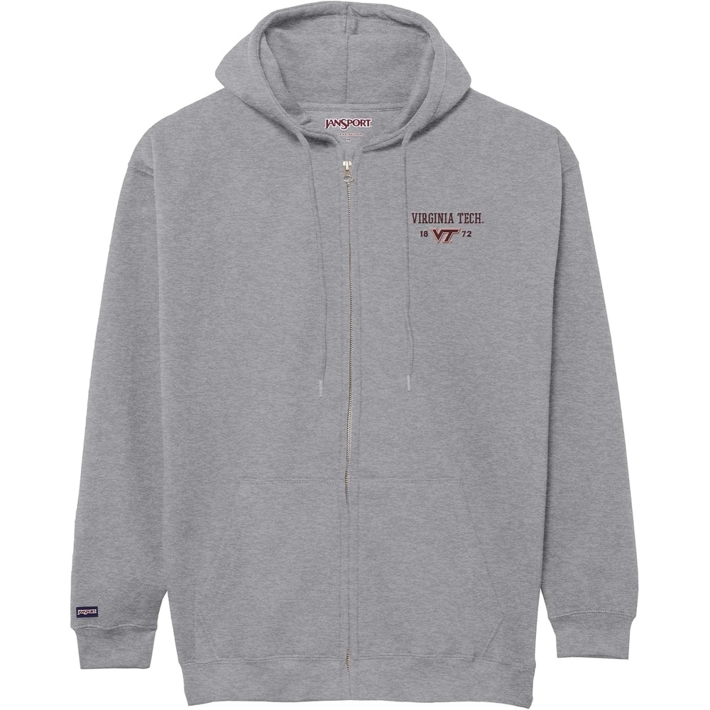 image:imageJanSport NCAA Officially Licensed Rival Full Zip Hoodie Long Sleeve Unisex Sweatshirt DoubleLayered Fleece HoodVirginia Tech Hokies