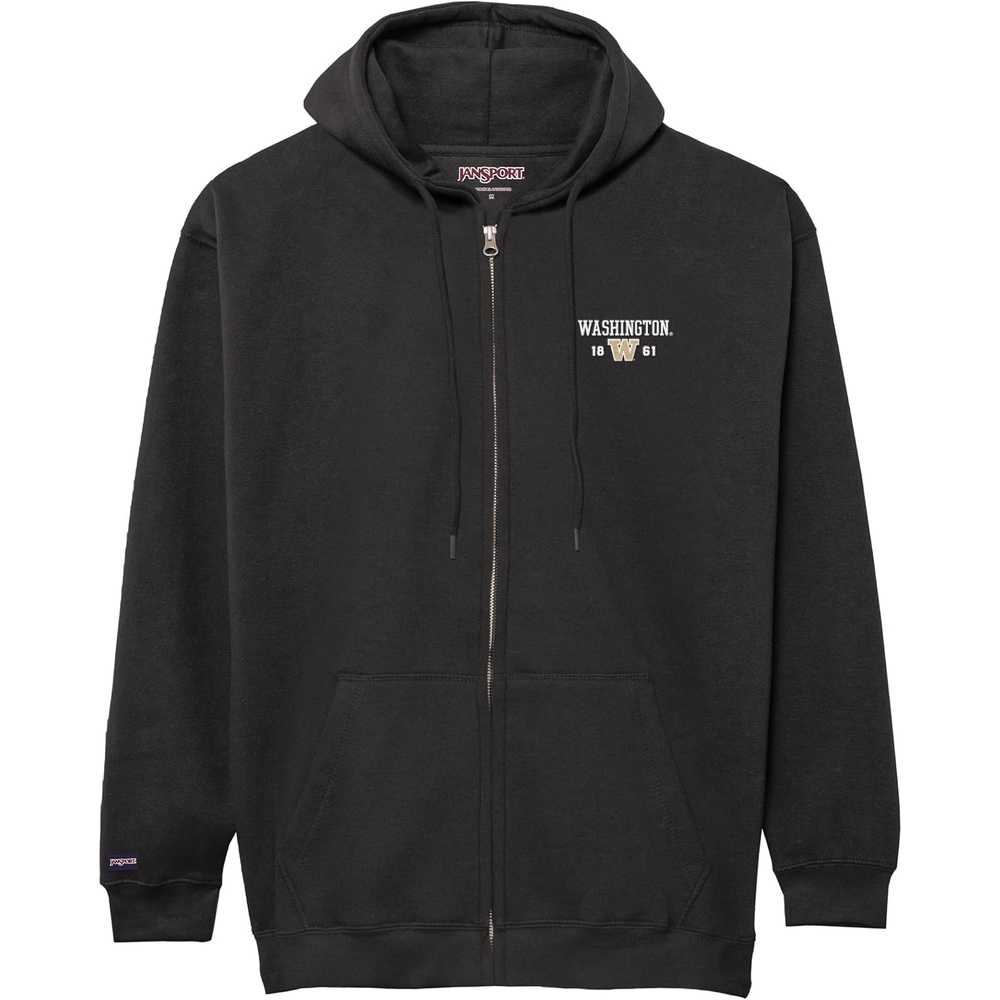 image:imageJanSport NCAA Officially Licensed Rival Full Zip Hoodie Long Sleeve Unisex Sweatshirt DoubleLayered Fleece HoodWashington Huskies