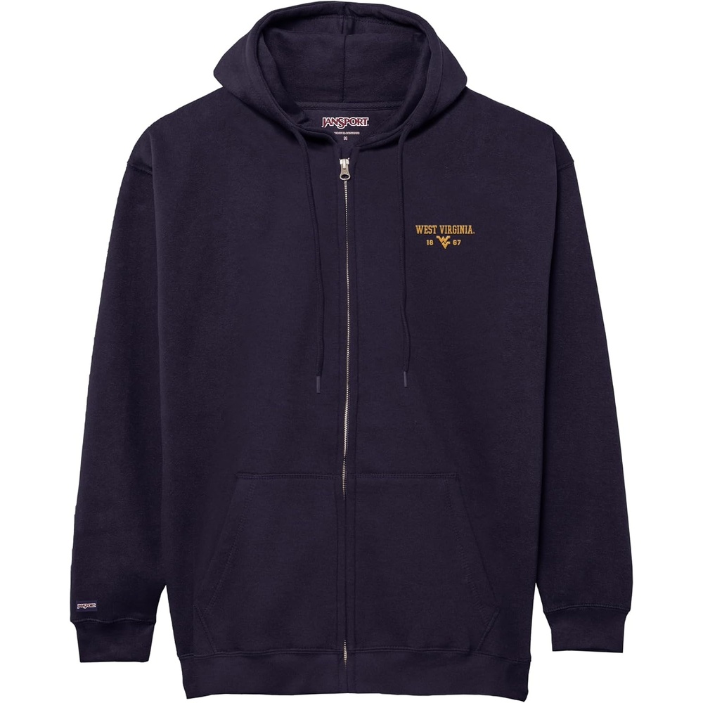 image:imageJanSport NCAA Officially Licensed Rival Full Zip Hoodie Long Sleeve Unisex Sweatshirt DoubleLayered Fleece HoodWest Virginia Mountaineers