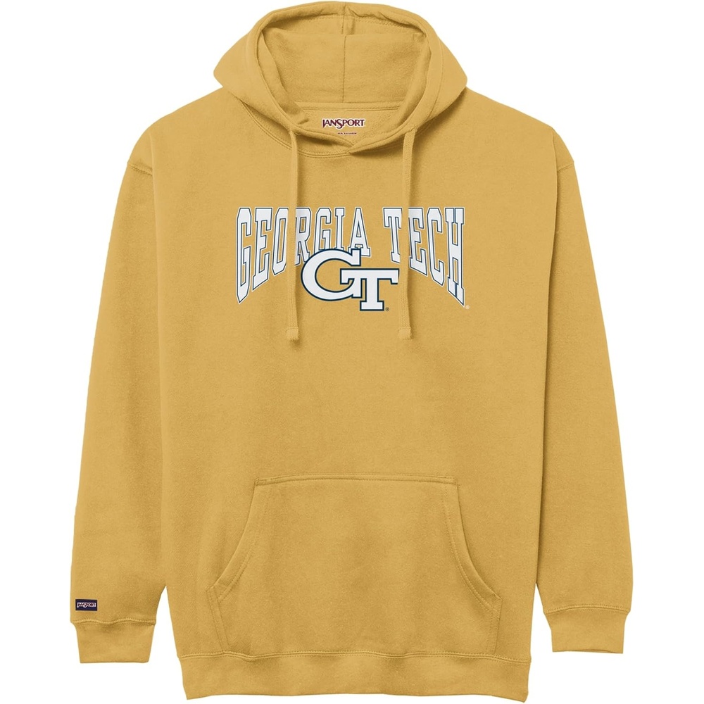 image:imageJanSport NCAA Officially Licensed Rival Hoodie Long Sleeve Unisex Sweatshirt CottonPolyester Blend DoubleLayered HoodGeorgia Tech Yellow Jackets