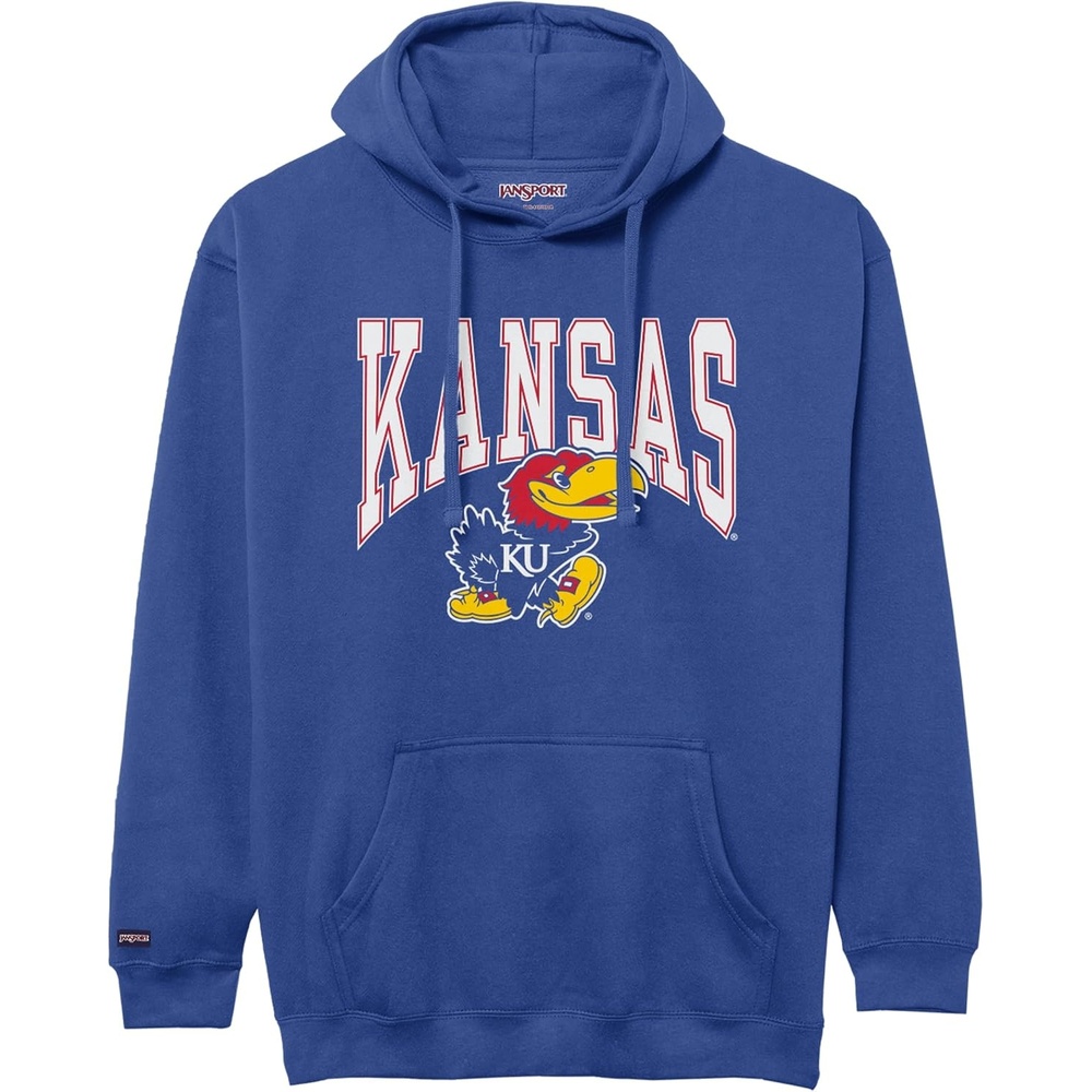 image:imageJanSport NCAA Officially Licensed Rival Hoodie Long Sleeve Unisex Sweatshirt CottonPolyester Blend DoubleLayered HoodKansas Jayhawks