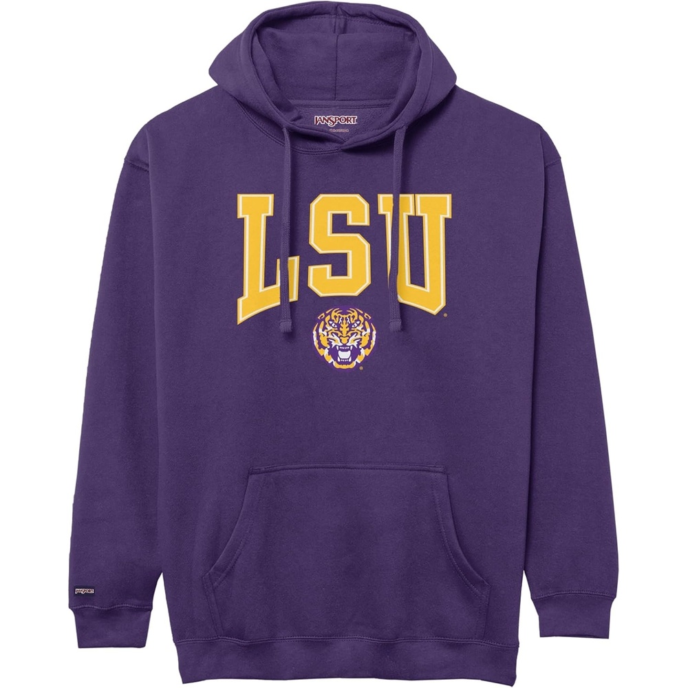 image:imageJanSport NCAA Officially Licensed Rival Hoodie Long Sleeve Unisex Sweatshirt CottonPolyester Blend DoubleLayered HoodLsu Tigers