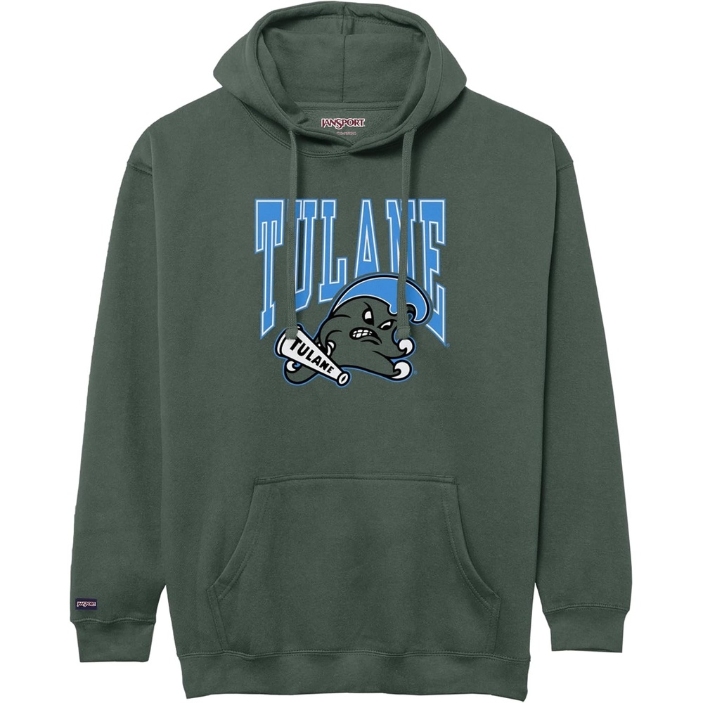image:imageJanSport NCAA Officially Licensed Rival Hoodie Long Sleeve Unisex Sweatshirt CottonPolyester Blend DoubleLayered HoodTulane Green Wave