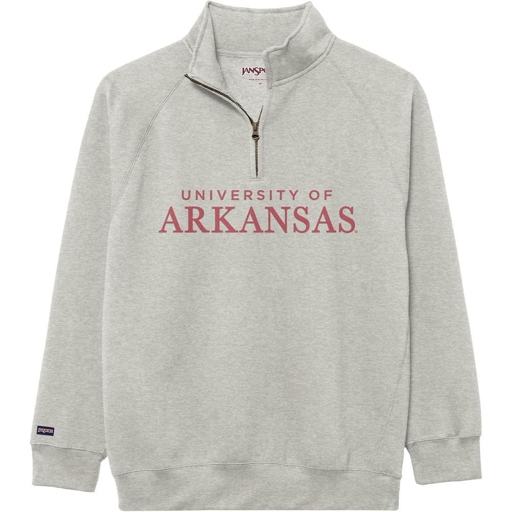 image:imageJanSport NCAA Officially Licensed Rival Quarter Zip Sweatshirt Long Sleeve Unisex CottonPolyester Blend StandUp CollarArkansas Razorbacks