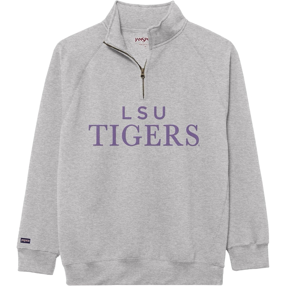 image:imageJanSport NCAA Officially Licensed Rival Quarter Zip Sweatshirt Long Sleeve Unisex CottonPolyester Blend StandUp CollarLSU Tigers