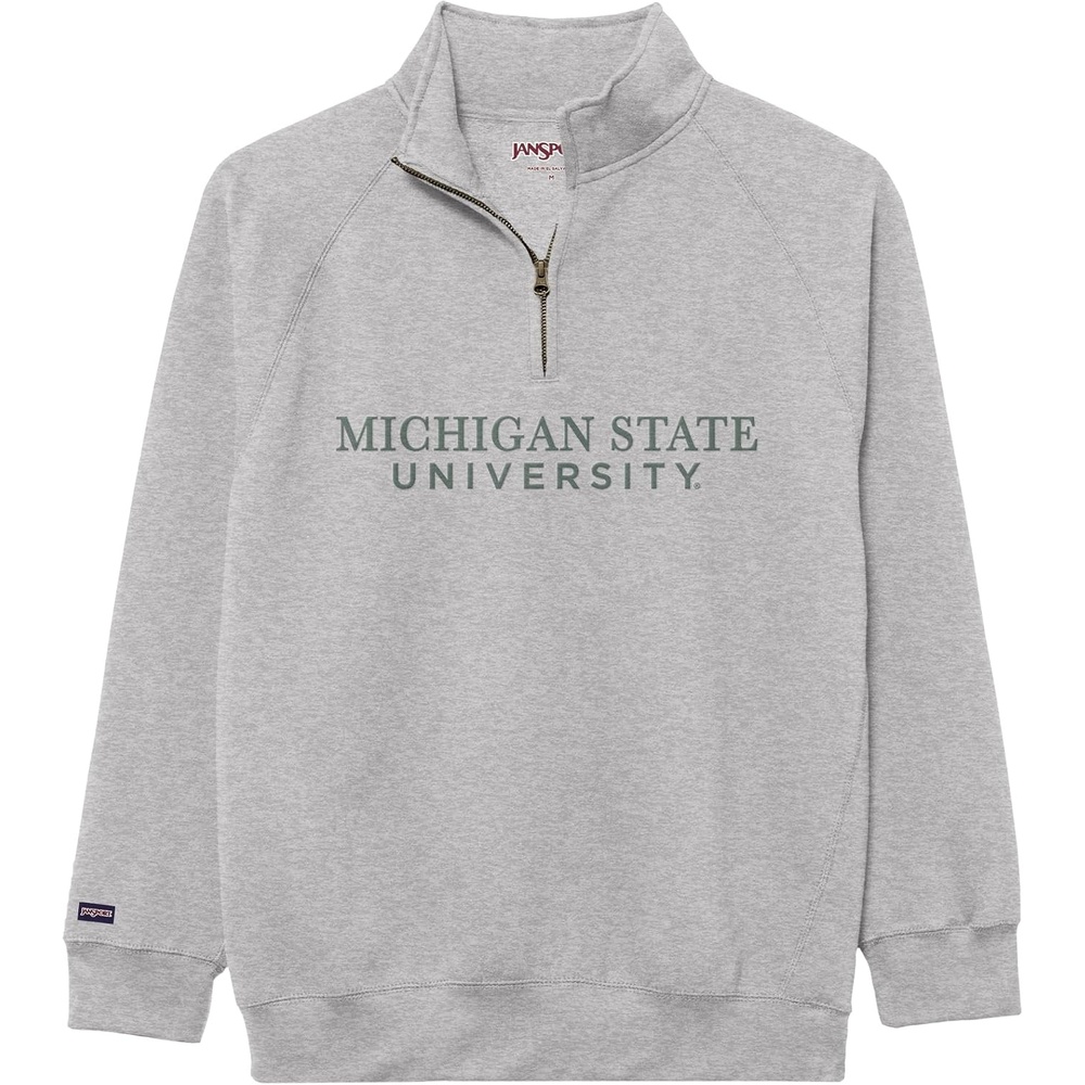 image:imageJanSport NCAA Officially Licensed Rival Quarter Zip Sweatshirt Long Sleeve Unisex CottonPolyester Blend StandUp CollarMichigan State Spartans