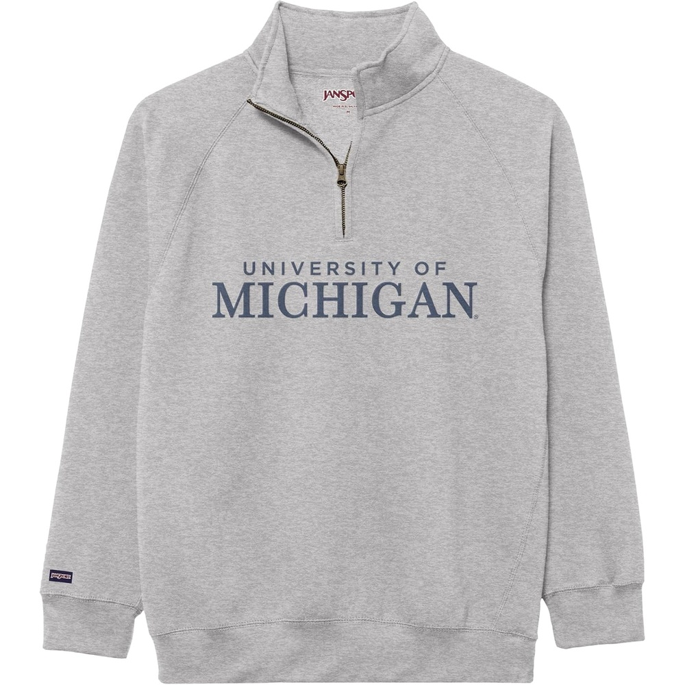 image:imageJanSport NCAA Officially Licensed Rival Quarter Zip Sweatshirt Long Sleeve Unisex CottonPolyester Blend StandUp CollarMichigan Wolverines