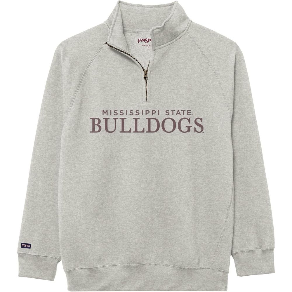 image:imageJanSport NCAA Officially Licensed Rival Quarter Zip Sweatshirt Long Sleeve Unisex CottonPolyester Blend StandUp CollarMississippi State Bulldogs