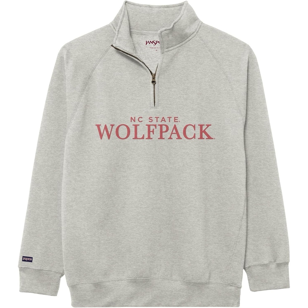 image:imageJanSport NCAA Officially Licensed Rival Quarter Zip Sweatshirt Long Sleeve Unisex CottonPolyester Blend StandUp CollarNorth Carolina State Wolfpack