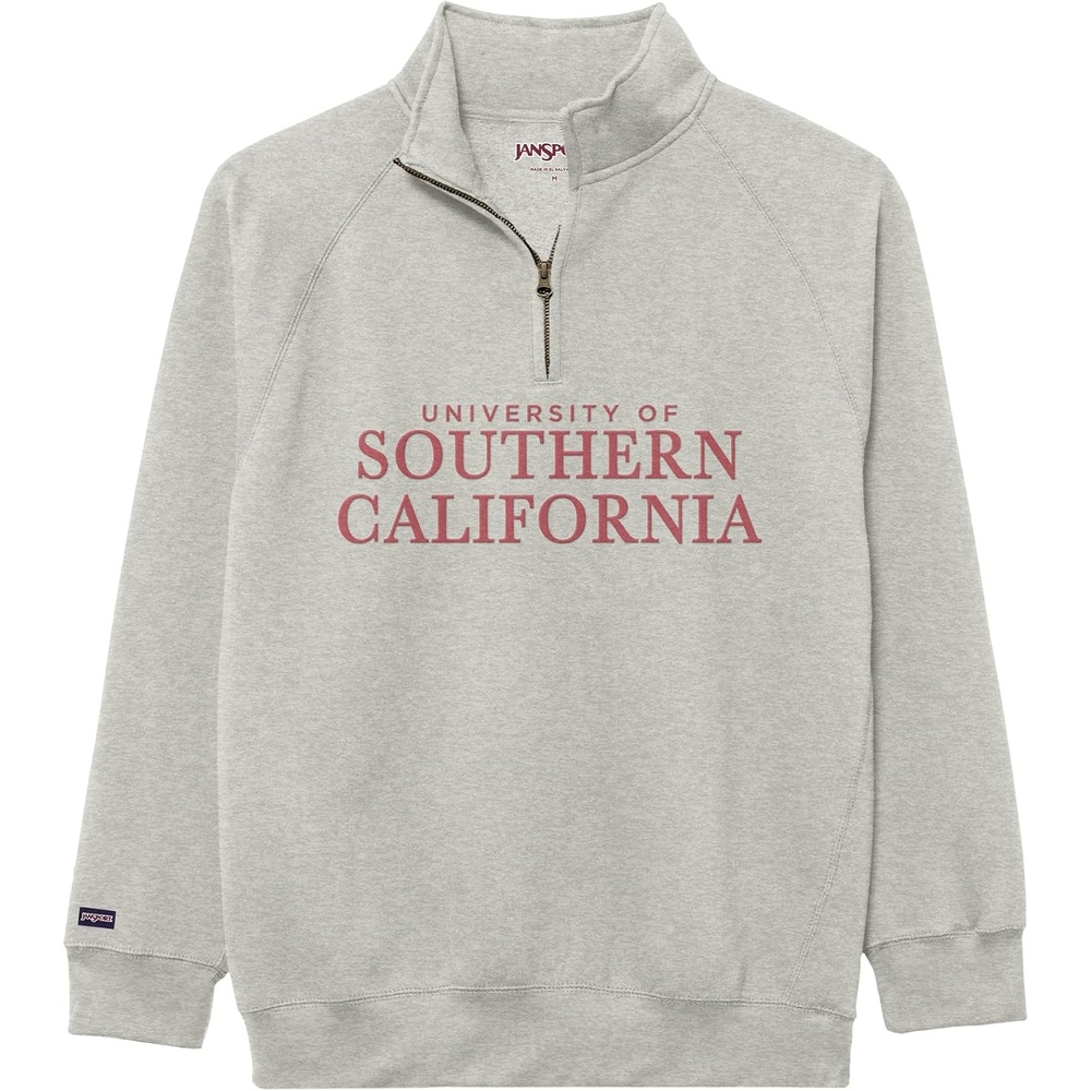 image:imageJanSport NCAA Officially Licensed Rival Quarter Zip Sweatshirt Long Sleeve Unisex CottonPolyester Blend StandUp CollarUSC Trojans