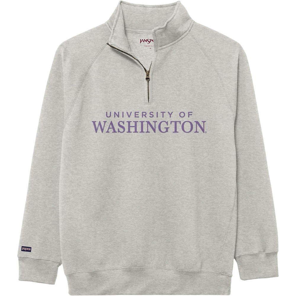 image:imageJanSport NCAA Officially Licensed Rival Quarter Zip Sweatshirt Long Sleeve Unisex CottonPolyester Blend StandUp CollarWashington Huskies