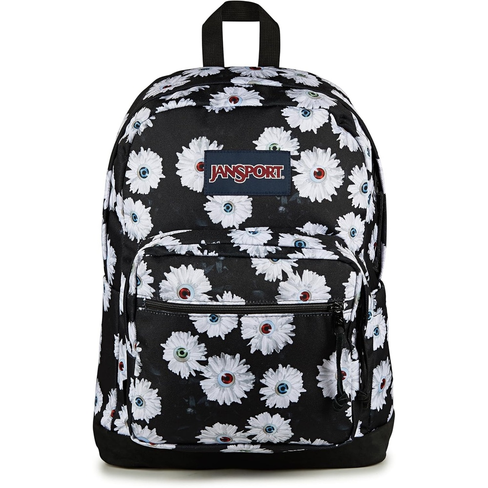 image:imageJanSport Right Pack Backpack Durable Daypack with Padded 15 Laptop Sleeve Spacious Main Compartment amp Integrated Water Bottle Pocket Animal IllusionEyeball Blossom