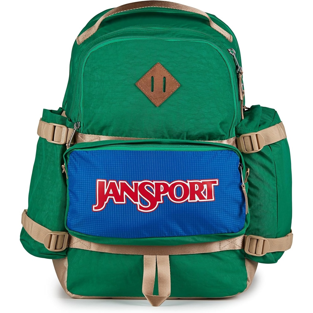 image:imageJanSport Seattle Pack Durable Backpack with Main Compartment Dual Water Bottle Pockets Lined Laptop Sleeve BlackJelly Kelly