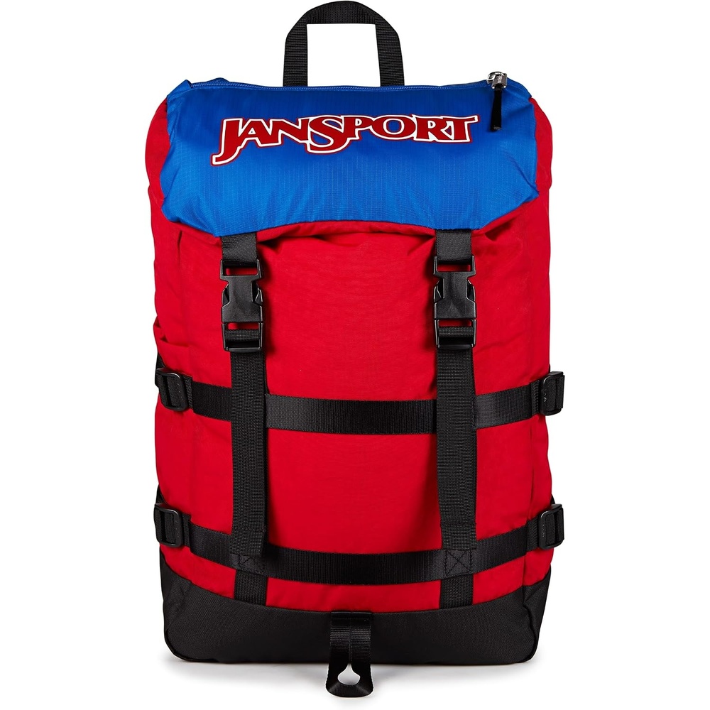 image:imageJanSport Skip Pack Backpack  28L Capacity Fits 135 Laptop Large Main Compartment Side Water Bottle Pocket  Ideal for Work amp Travel Jelly KellyRed Tape