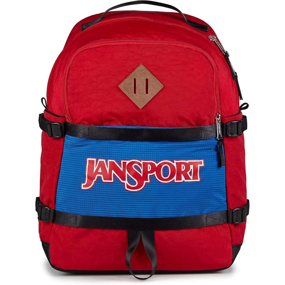 image:imageJanSport Small Seattle Pack Compact Backpack with Main Compartment Dual Water Bottle Pockets and Padded Sleeve for 15Inch Laptop BlackRed Tape