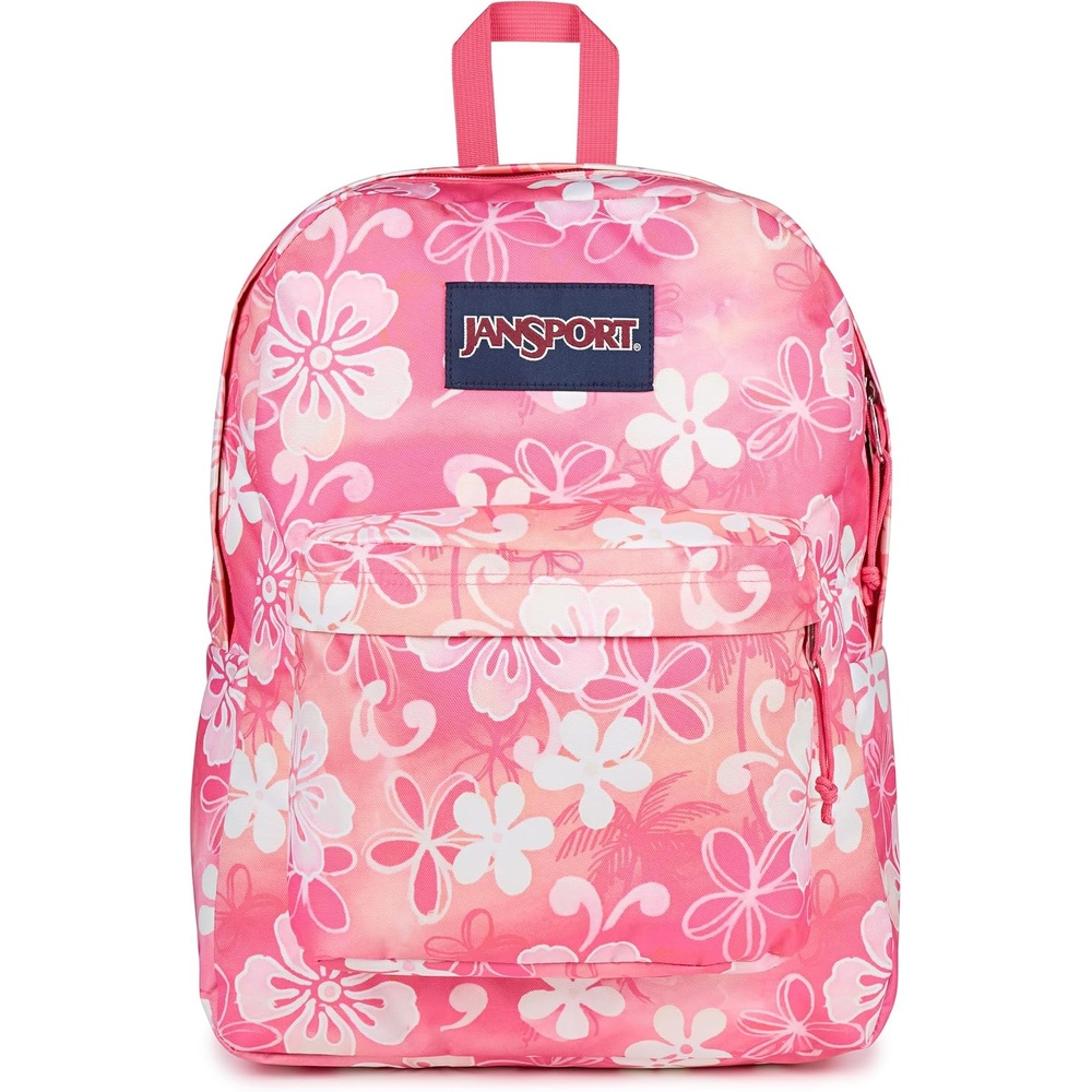 image:imageJanSport SuperBreak One Backpack Durable Lightweight Bag with 1 Main Compartment Front Utility Pocket with Builtin Organizer Premium Backpack Pastel PetalsHiblisscus