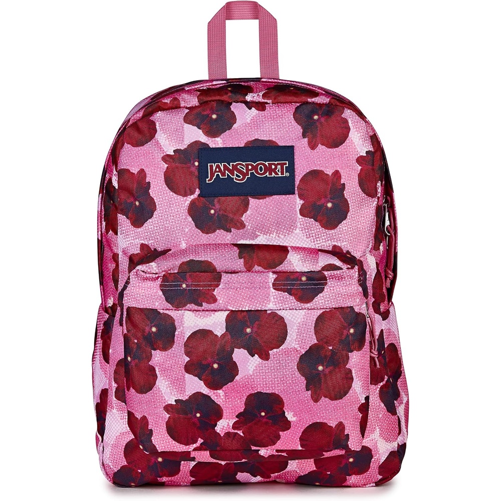 image:imageJanSport SuperBreak One Backpack Durable Lightweight Bag with 1 Main Compartment Front Utility Pocket with Builtin Organizer Premium Backpack Pastel PetalsPop Art Pansies Digital FuchsiaMulti