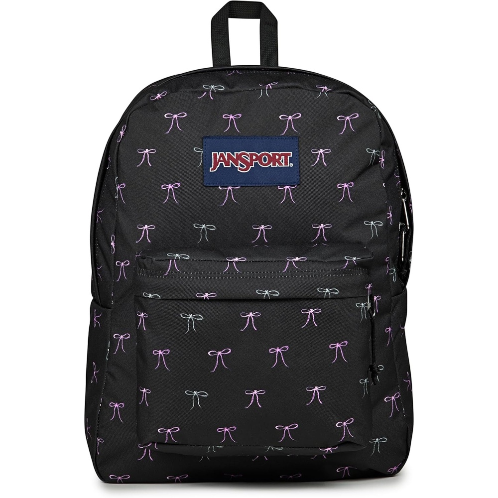 image:imageJanSport SuperBreak One Backpack Durable Lightweight Bag with 1 Main Compartment Front Utility Pocket with Builtin Organizer Premium Backpack Pastel PetalsBad Bows