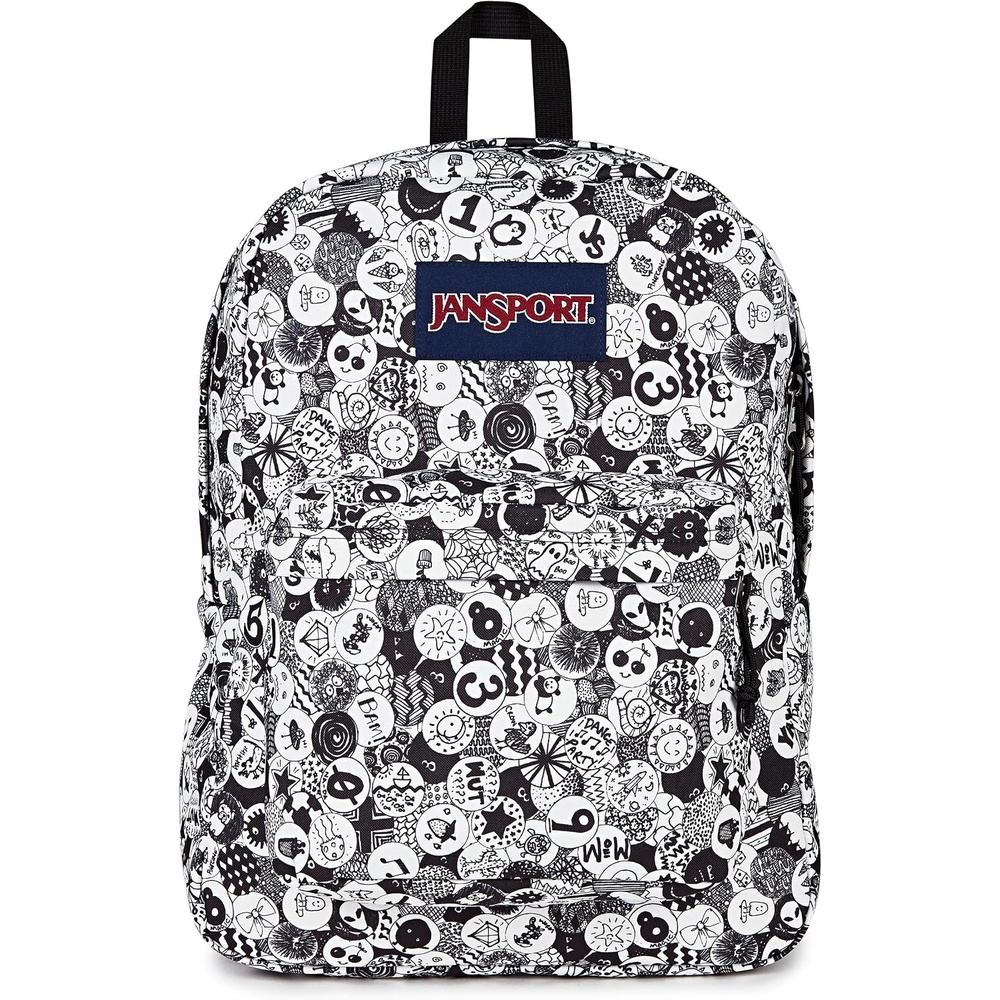 image:imageJanSport SuperBreak One Backpack Durable Lightweight Bag with 1 Main Compartment Front Utility Pocket with Builtin Organizer Premium Backpack Pastel PetalsDoodle Dots BlackWhiteGrey