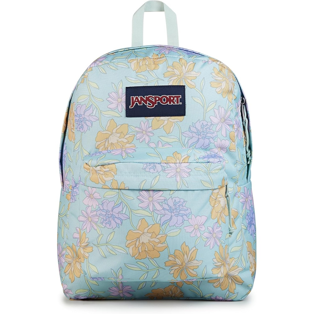 image:imageJanSport SuperBreak One Backpack Durable Lightweight Bag with 1 Main Compartment Front Utility Pocket with Builtin Organizer Premium Backpack Pastel PetalsFaded Floral Fresh Mint