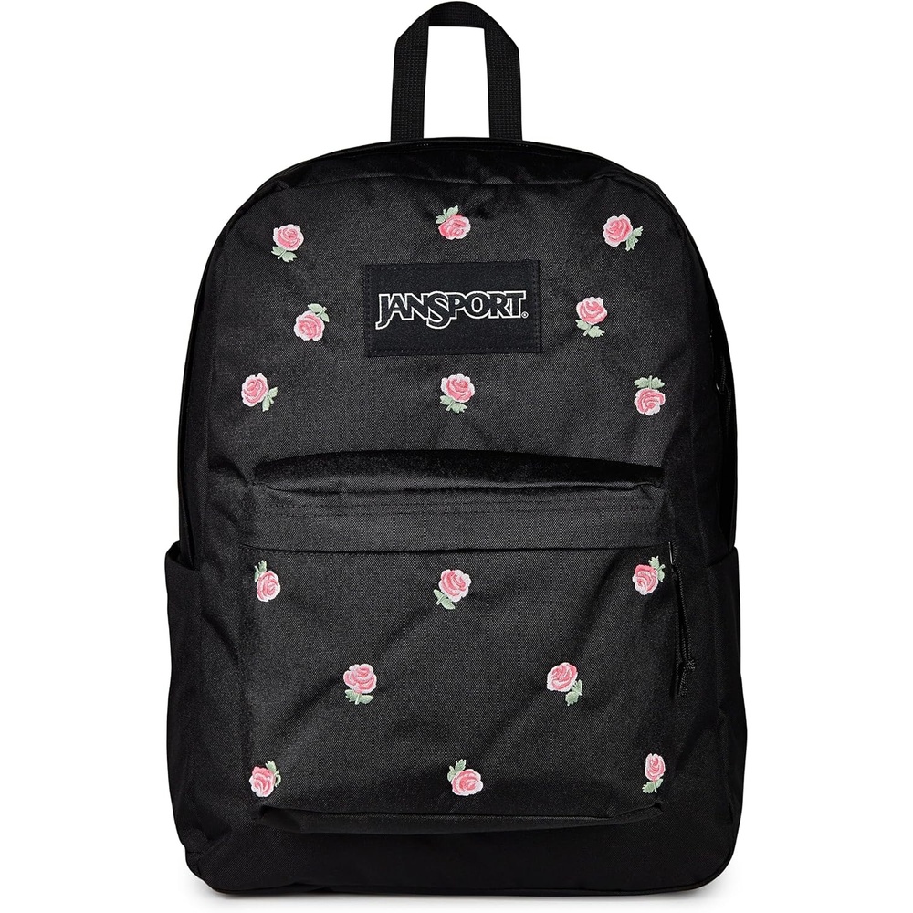 image:imageJanSport SuperBreak Plus Backpack with Padded 15inch Laptop Sleeve and Integrated Bottle Pocket Spacious and Durable Daypack for Work and Travel Butterfly BaddieJust a Rose Emb BlackPink IceGreen