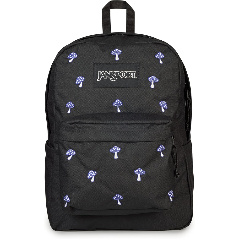 image:imageJanSport SuperBreak Plus Backpack with Padded 15inch Laptop Sleeve and Integrated Bottle Pocket Spacious and Durable Daypack for Work and Travel Butterfly BaddieEmbroidered Shrooms