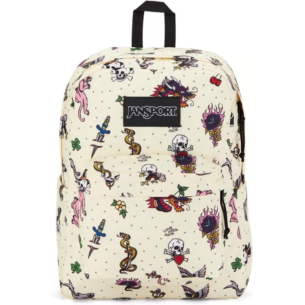 image:imageJanSport SuperBreak Plus Backpack with Padded 15inch Laptop Sleeve and Integrated Bottle Pocket Spacious and Durable Daypack for Work and Travel Pastel LilacTraditional Tats