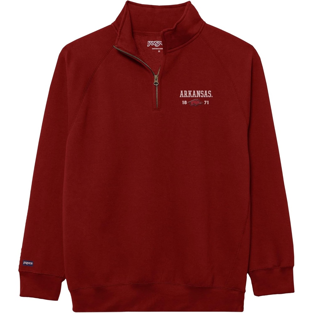 image:imageJanSport Unisex Adult NCAA Officially Licensed Rival Long Sleeve StandUp Collar Quarter Zip SweatshirtArkansas Razorbacks