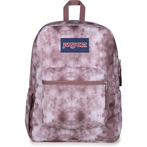 JanSport Cross Town Backpack 17″ x 12.5″ x 6″ – Simple Bag for Everyone with 1 Main Compartment, Front Utility Pocket – Premium Class Accessories – Black(Ice Dye Mahogany Haze/White)