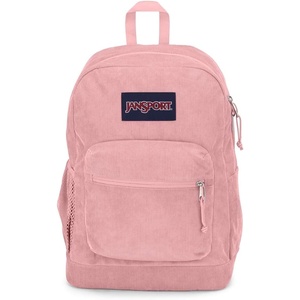 JanSport Cross Town Plus Remix Backpack – Padded Back Panel, Laptop Sleeve, and Front Pocket Organizer – Lavender Ash Corduroy(Misty Rose Corduroy)