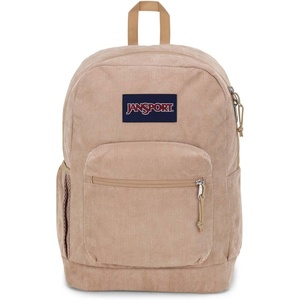 JanSport Cross Town Plus Remix Backpack – Padded Back Panel, Laptop Sleeve, and Front Pocket Organizer – Lavender Ash Corduroy(Travertine Corduroy)