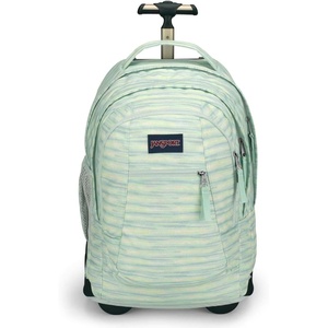 JanSport Driver 8 Rolling Backpack – Wheeled Travel Bag with 15-Inch Laptop Sleeve, One Size, Navy(70s Space Dye Fresh Mint)