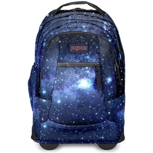 JanSport Driver 8 Rolling Backpack – Wheeled Travel Bag with 15-Inch Laptop Sleeve, One Size, Navy(Stellar Starfield)