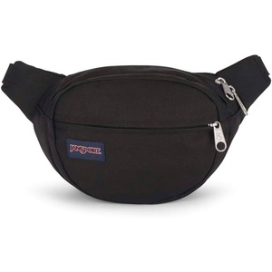 JanSport Fifth Avenue Fanny Pack Crossbody Bags for Women, Men – Stylish, Durable Waist Bag with Adjustable Belt, Main Zippered Pocket, Quick Stash Pocket – Travel Essentials – Black(Black)