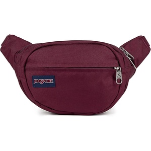 JanSport Fifth Avenue Fanny Pack Crossbody Bags for Women, Men – Stylish, Durable Waist Bag with Adjustable Belt, Main Zippered Pocket, Quick Stash Pocket – Travel Essentials – Black(Cherry Lacquer)