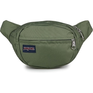 JanSport Fifth Avenue Fanny Pack Crossbody Bags for Women, Men – Stylish, Durable Waist Bag with Adjustable Belt, Main Zippered Pocket, Quick Stash Pocket – Travel Essentials – Black(Cargo Green)