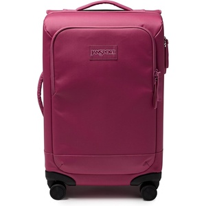 JanSport Good Latitude Carry On Spinner Suitcase – 42L Water Resistant Travel Luggage with 16 Inch Laptop Sleeve – Durable Lightweight Rolling Hardside Softside Carry-on Bag, Elemental Blue(Mauve Haze)