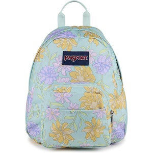 JanSport Half Pint Mini Backpack, 10.2 L – Durable Mini Bag Purse with Adjustable Shoulder Straps, Single Main Compartment, Zippered Stash Pocket, Black(Faded Floral Fresh Mint)