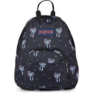JanSport Half Pint Mini Backpack, 10.2 L – Durable Mini Bag Purse with Adjustable Shoulder Straps, Single Main Compartment, Zippered Stash Pocket, Black(Pastel Petals Black/Blue/Pink/Green)