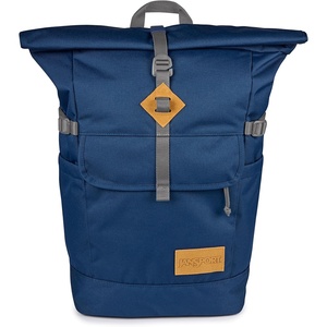 JanSport Hatchet Rolltop Backpack – 17-inch Padded Laptop Sleeve, Spacious Main Compartment, Dual Water Bottle Pockets, Black(Navy)