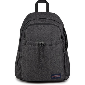 JanSport Lounge Pack FX – Large Main Compartment, Dual Water Bottle Pockets, Front Drawcord Pocket, Padded Laptop Sleeve, Black Denim(Black Denim)