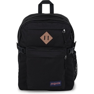 JanSport Main Campus Backpack – Travel or Work Backpack with 15-Inch Laptop Sleeve and Dual Water Bottle Pockets, Surreal Swirlies(Black)