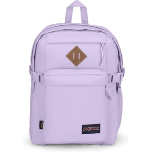 JanSport Main Campus FX Backpack – Travel or Work Bag w 15-Inch Laptop Pack with Leather Trim, Lavender Ash(Pastel Lilac)