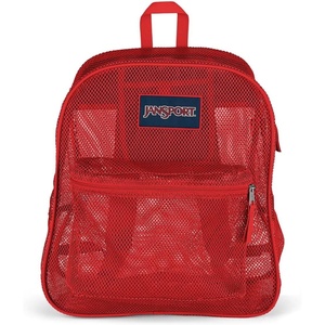 JanSport Mesh Pack – See Through Backpack Ideal for Class, Work, Travel, or Beach Outings, Navy(Red Tape)